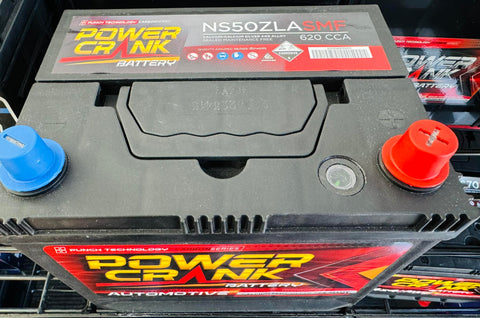 POWER CRANK NS50ZLA SMF MAINTENANCE FREE 12V 620 CCA 2 YEARS WARRANTY BATTERY.