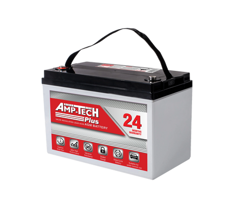 AMPTECH AT12900DSP (AT12900DS) AGM DEEP CYCLE 105 AH 24 MONTH WARRANTY BATTERY