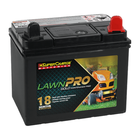 SUPERCHARGE MFU1R GOLDPLUS LAWN CARE 18 MONTH WARRANTY BATTERY.