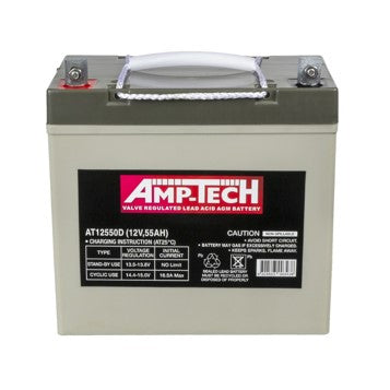 SUPERCHARGE AT12550D AMPTECH-DEEP CYCLE 12 MONTH WARRANTY BATTERY.