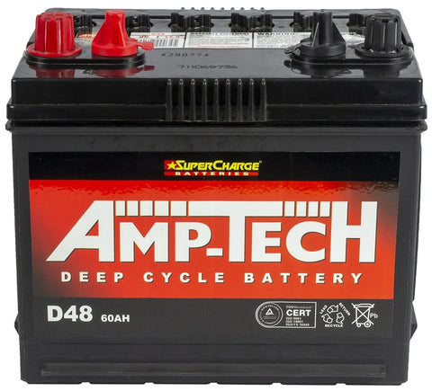 SUPERCHARGE AMP-TECH D48-60AH 12 MONTH WARRANTY BATTERY.