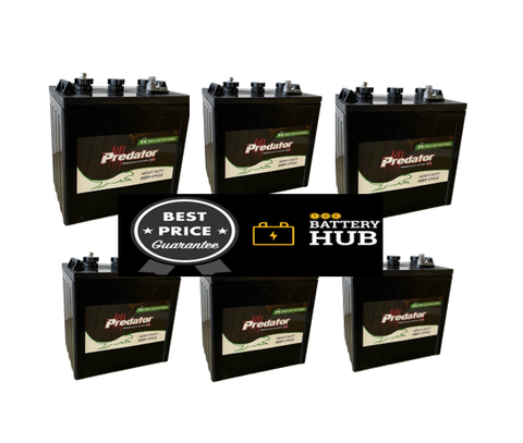 Predator GC2-DT126-240 Flooded Industrial 12 Month Warranty Deep Cycle Battery @ Set of 6.