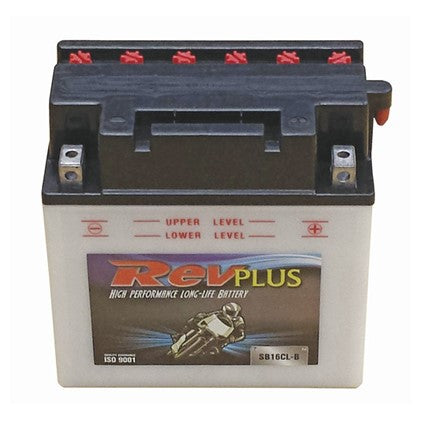 REVPLUS SB16CL-B  12 MONTH WARRANTY MOTORCYCLE AGM BATTERY.